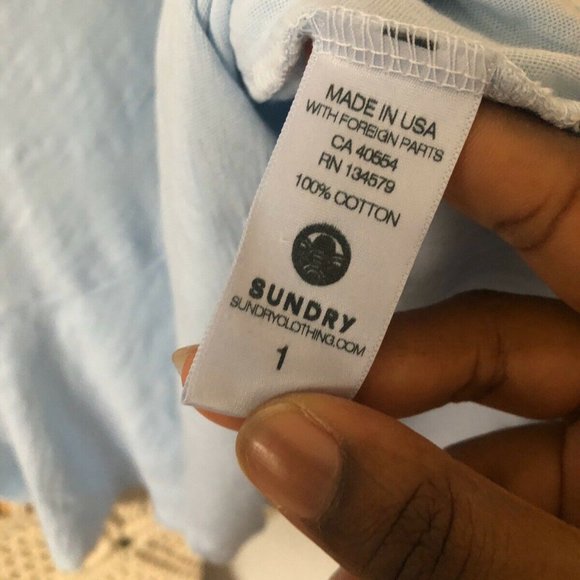 Sundry Baby Blue Amour Peplum Tank Top - Picture 6 of 8